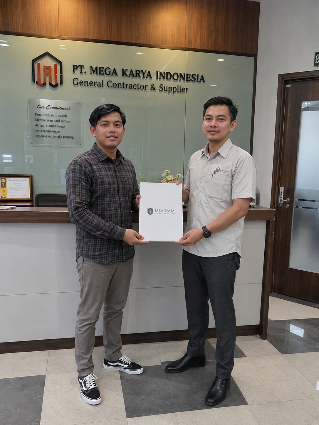 Momen serah terima dokumen legalitas bersama PT Mega Karya Indonesia